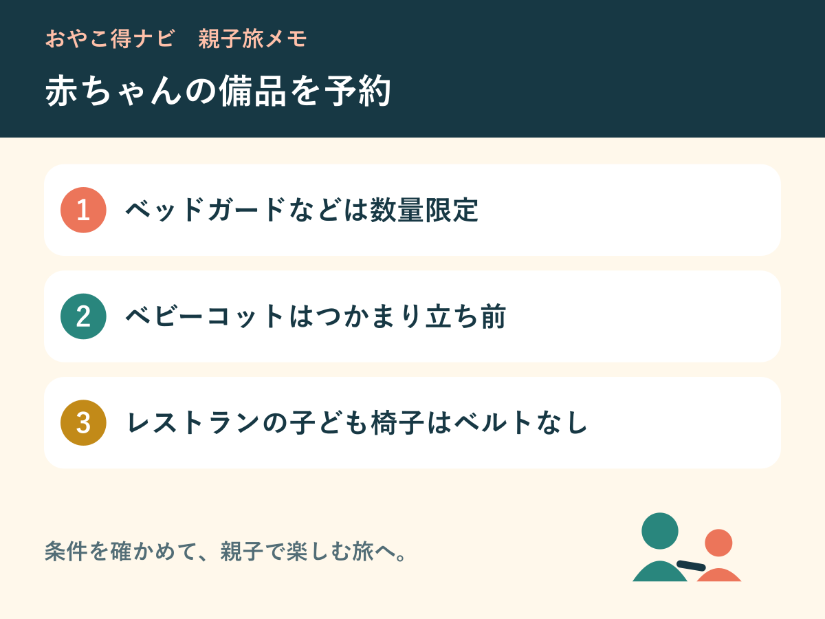 ベビー備品の予約メモ